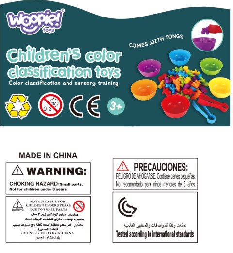 WOOPIE Zestaw Edukacyjny Nauka Liczenia Montessori Sorter Kolorów Zwierzęta 83 el.