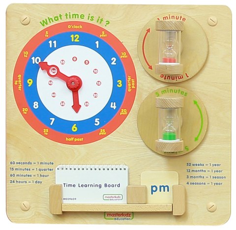 MASTERKIDZ Nauka O Czasie Czytanie Godziny - Tablica Edukacyjna