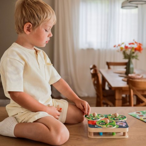 TOOKY TOY Drewniana Gra Zręcznościowa 2w1 Wyciągnij Robaczki dla Dzieci