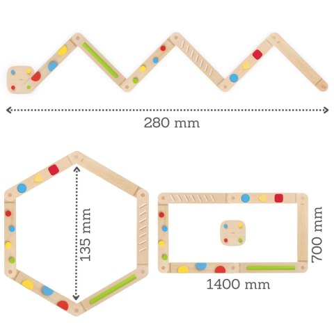 VIGA Drewniana Równoważnia Modułowa Tor Ścieżka Sensoryczna