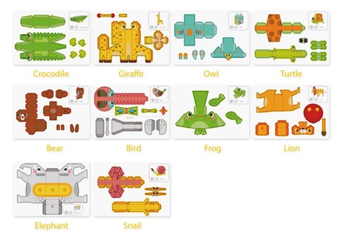 WOOPIE ART&FUN Zestaw Kreatywny Origami 3D Zrób to Sam 10 Zwierzaków