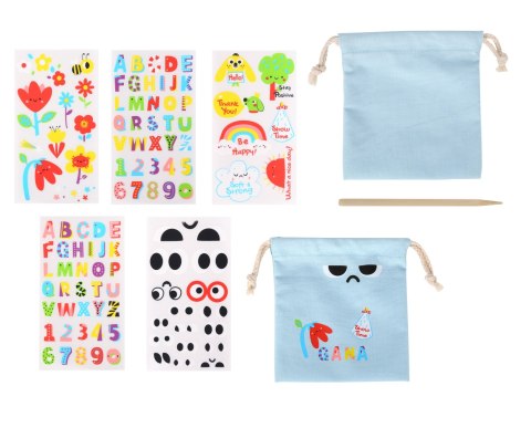 WOOPIE ART&FUN Zestaw Kreatywny Zrób Torebkę Dekorowanie Woreczka Imię Dziecka DIY