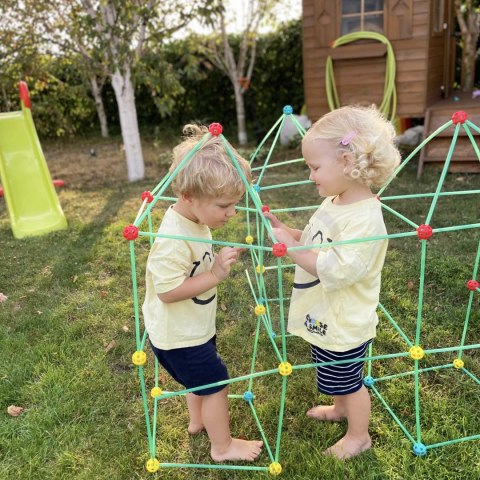 WOOPIE Duże Klocki Konstrukcyjny Namiot Zestaw Słomki Rurki 128 el. WOOPIE Duże Klocki Konstrukcyjny Namiot Zestaw Słomki Rurki 128 el.