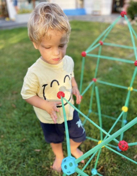 WOOPIE Duże Klocki Konstrukcyjny Namiot Zestaw Słomki Rurki 128 el. WOOPIE Duże Klocki Konstrukcyjny Namiot Zestaw Słomki Rurki 128 el.