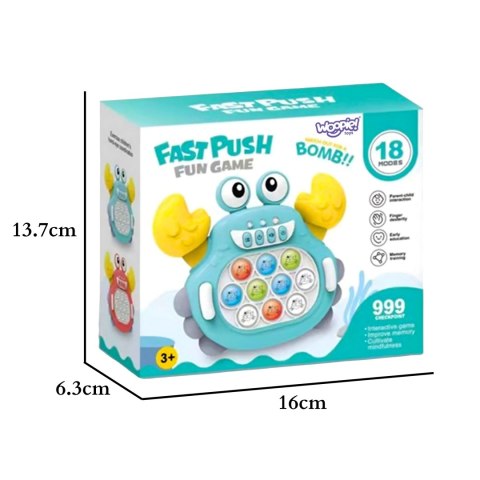 WOOPIE Gra POP IT Elektroniczna Antystresowa Zręcznościowa Krab Czerwony