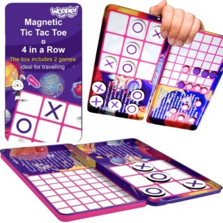 WOOPIE IQ Gra Strategiczna Magnetyczna 2w1 Kółko I Krzyżyk + Gra 4 w Lini MINI