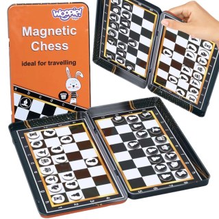 WOOPIE IQ Gra Szachy Warcaby Magnetyczne 2w1 Podróżna Kieszonkowa 10 sztuk