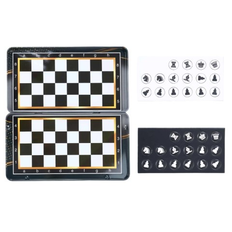 WOOPIE IQ Gra Szachy Warcaby Magnetyczne 2w1 Podróżna Kieszonkowa 10 sztuk