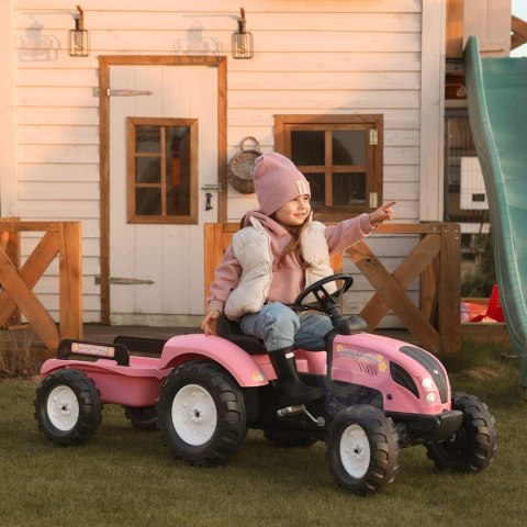 FALK Traktor Country Star Różowy na Pedały + Przyczepka i Klakson od 2 Lat.