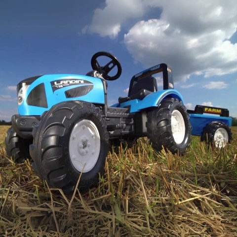 FALK Traktor Landini Niebieski na Pedały z Przyczepką od 3 Lat