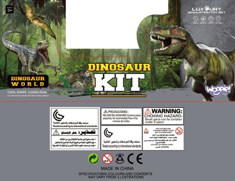 WOOPIE Zestaw Figurki Dinozaury 16 el. + Mata + Kuferek