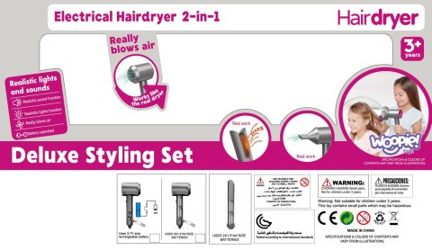 WOOPIE Zestaw Małego Fryzjera Suszarka Prostownica Akcesoria