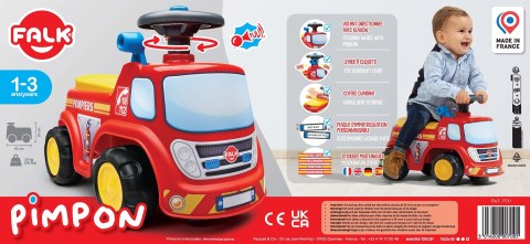 FALK Jeździk Samochód Strażacki z Klaksonem od 1 roku