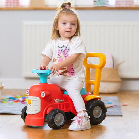 FALK Maurice Traktorek Jeździk Czerwony Pchacz Odpychacz Schowek od 1 roku