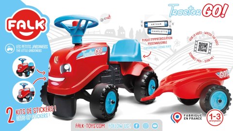FALK Traktorek GO Czerwony z Przyczepką od 1 roku