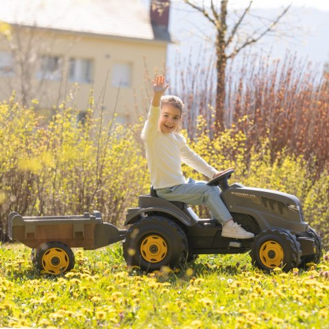 SMOBY Traktor XXL Szary na Pedały z Przyczepką