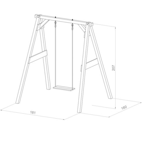 AXI Drewniana Huśtawka z Siedziskiem Szary Plac Zabaw AXI Drewniana Huśtawka z Siedziskiem Szary Plac Zabaw