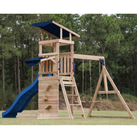 AXI Drewniany Duży Plac Zabaw Huśtawki Zjeżdżalnia Wieża + Piaskownica