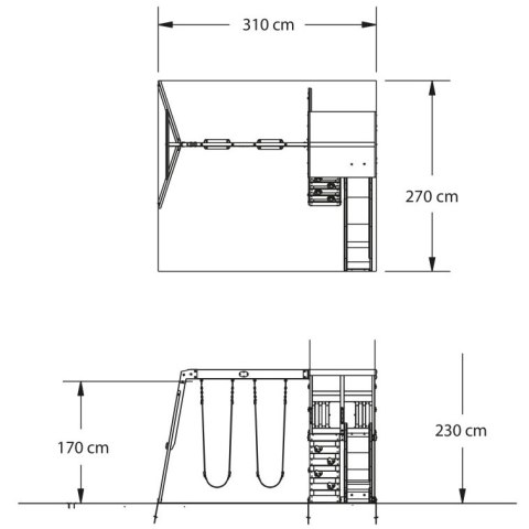 BACKYARD DISCOVERY Drewniany Plac Zabaw Aurora Domek Zjeżdżalnia