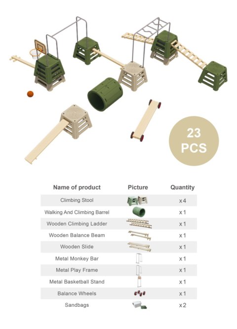 CLASSIC WORLD EDU Tor Przeszkód XXL Plac Zabaw Motoryczny Multi-Sprawnościowy