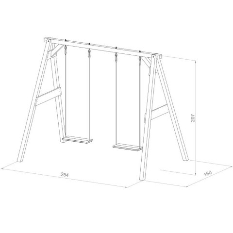 Drewniana Huśtawka z Siedziskami Axi Szary Plac Zabaw Drewniana Huśtawka z Siedziskami Axi Szary Plac Zabaw