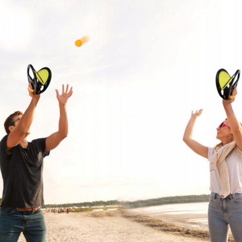 WOOPIE Catch Ball Gra Zręcznościowa Rzucaj Łap Paletka+ 2 Piłki