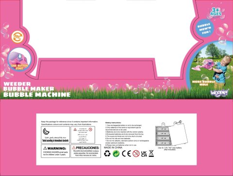 WOOPIE Kosiarka Ręczna Maszyna do Robienia Baniek Mydlanych Niebieska