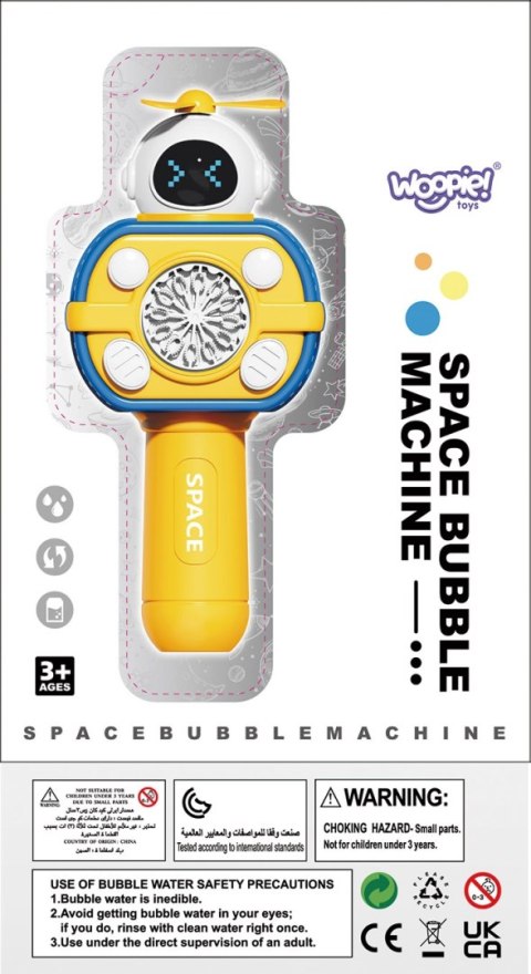 WOOPIE Maszyna Astronauta do Robienia Baniek Mydlanych Żółty