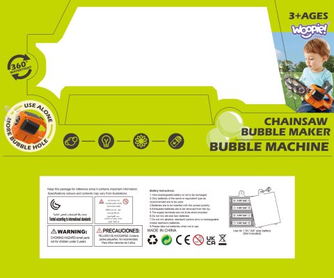 WOOPIE Piła Łańcuchowa - Pistolet do Robienia Baniek Mydlanych