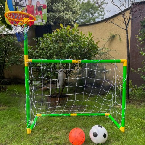 WOOPIE Zestaw 2w1 Koszykówka Bramka do Piłki Nożnej+ Piłki