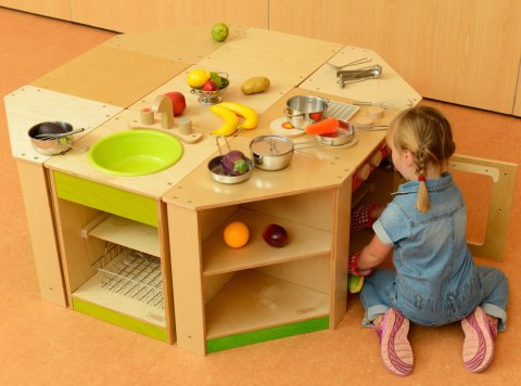 MASTERKIDZ Drewniana Szafka Kuchenna Narożna dla Dzieci MASTERKIDZ Drewniana Szafka Kuchenna Narożna dla Dzieci