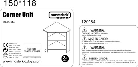 MASTERKIDZ Drewniana Szafka Kuchenna Narożna dla Dzieci MASTERKIDZ Drewniana Szafka Kuchenna Narożna dla Dzieci