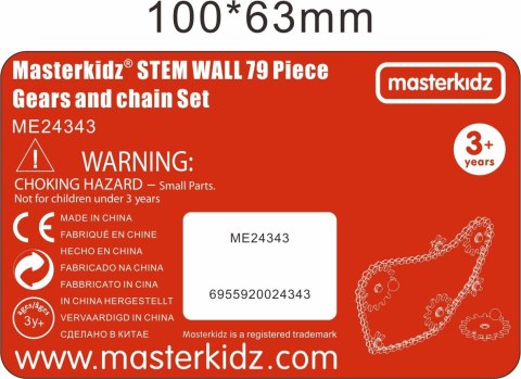MASTERKIDZ Koła Zębate i Łańcuch 79 El. Zbuduj Własny Mechanizm Do Tablic STEAM
