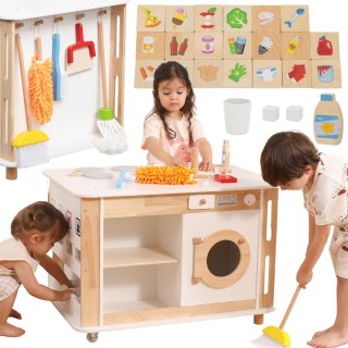 VIGA Centrum Domowe 3w1 z Akcesoriami - Nauka i Zabawa dla Dzieci