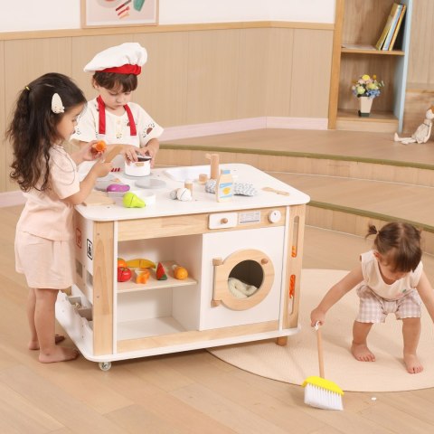 VIGA Centrum Domowe 3w1 z Akcesoriami - Nauka i Zabawa dla Dzieci