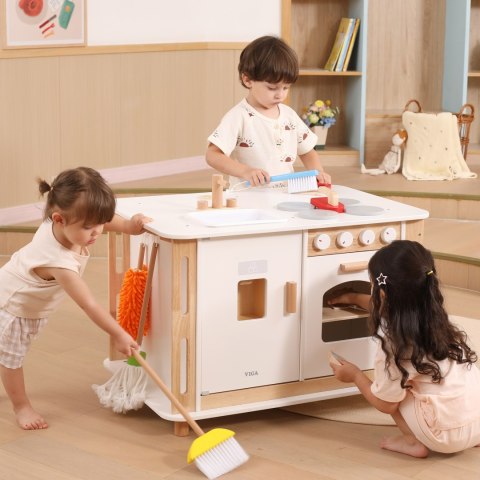 VIGA Centrum Domowe 3w1 z Akcesoriami - Nauka i Zabawa dla Dzieci