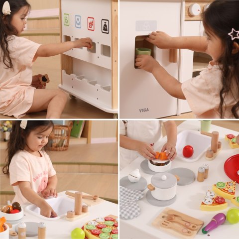 VIGA Centrum Domowe 3w1 z Akcesoriami - Nauka i Zabawa dla Dzieci