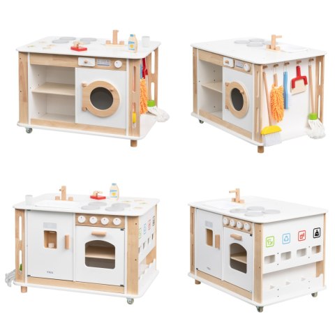 VIGA Centrum Domowe 3w1 z Akcesoriami - Nauka i Zabawa dla Dzieci