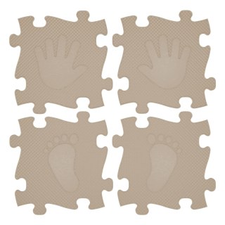 WOOPIE Mata Sensoryczna Ortopedyczna Puzzle Ręce i Nogi 16 el. - Kolor Beżowy
