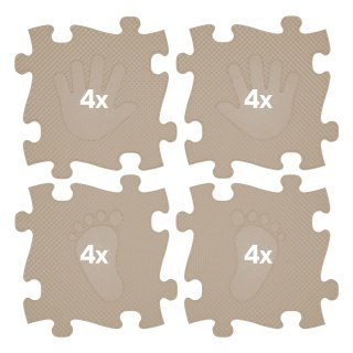 WOOPIE Mata Sensoryczna Ortopedyczna Puzzle Ręce i Nogi 16 el. - Kolor Beżowy