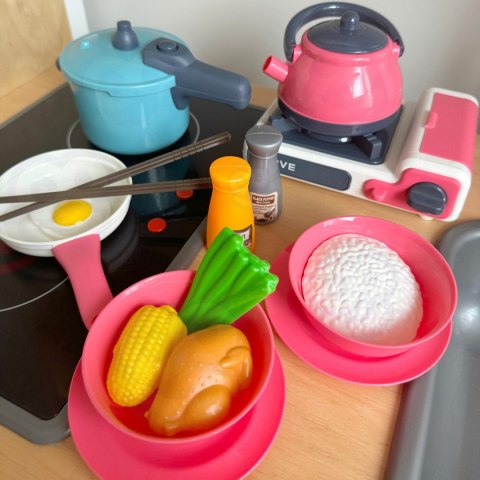 WOOPIE Zestaw Kuchenny Pomocnik Kucharza Kuchnia Gazowa Garnek Patelnia Czajnik Akcesoria