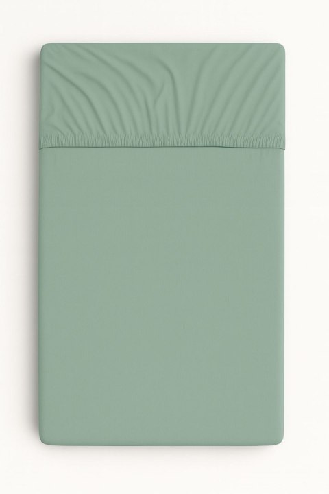 Prześcieradło bawełniane z gumką do łóżeczka 120x60 cm - szałwia