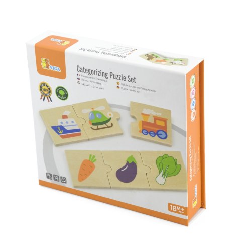 Drewniane Puzzle Logiczne Viga Toys 24 Elementy