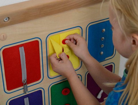 MASTERKIDZ Tablica Ścienna Otwieranie I Zamykanie Zamków Suwaki Guziki Montessori MASTERKIDZ Tablica Ścienna Otwieranie I Zamykanie Zamków Suwaki Guziki Montessori