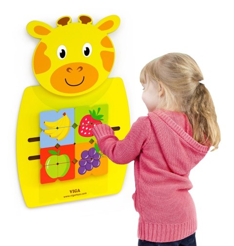 VIGA Drewniana Tablica Manipulacyjna Żyrafka Certyfikat FSC Montessori VIGA Drewniana Tablica Manipulacyjna Żyrafka Certyfikat FSC Montessori