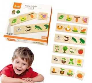 VIGA Drewniane Puzzle Rosnące zwierzątka i rośliny