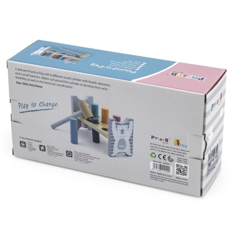 VIGA PolarB Drewniana Ławeczka Przebijanka Wbijanka z Młotkiem - Montessori VIGA PolarB Drewniana Ławeczka Przebijanka Wbijanka z Młotkiem - Montessori