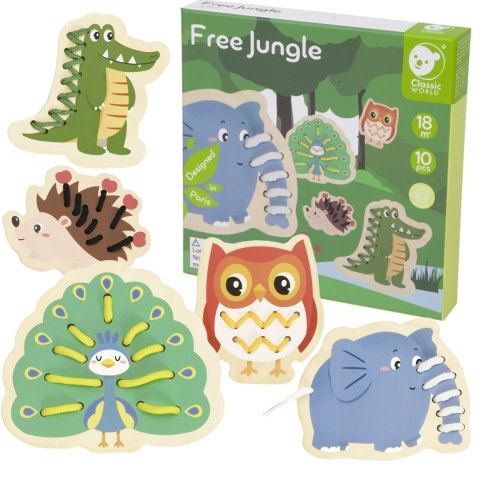 CLASSIC WORLD Drewniana Sznurowanka Przeplatanka Nawlekanka Przewlekanka Zwierzątka 10 el. CLASSIC WORLD Drewniana Sznurowanka Przeplatanka Nawlekanka Przewlekanka Zwierzątka 10 el.