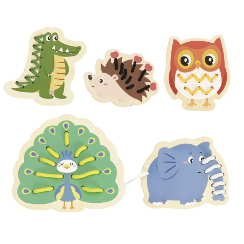 CLASSIC WORLD Drewniana Sznurowanka Przeplatanka Nawlekanka Przewlekanka Zwierzątka 10 el. CLASSIC WORLD Drewniana Sznurowanka Przeplatanka Nawlekanka Przewlekanka Zwierzątka 10 el.