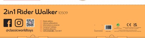 CLASSIC WORLD Drewniany Jeździk MONTESSORI Pchacz 2w1